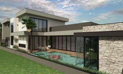 Maravilhoso sobrado novo altíssimo padrão para venda no charmoso Condominio Guaporé 1, 4 suites, piscina, gourmet, completa em 450 m2 de area construi