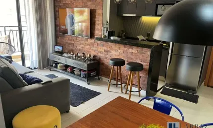Lindo apartamento alto padrão para venda ou locação na ribeirania, ed.jardins de provence, reformado, 2 dormitorios 1 suite, varanda gourmet, 61m², po