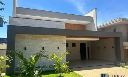 Maravilhosa casa nova para venda no charmoso Cond. Reserva Santa Luisa, 3 suites 1 master, escritorio, gourmet e piscina em 490 m2 total, lazer no con