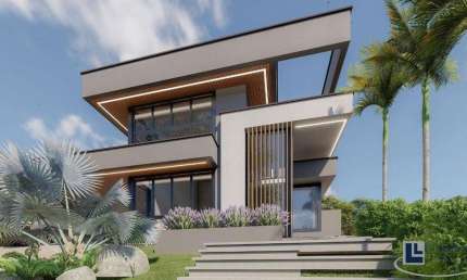 Maravilhosa casa nova altíssimo padrão para venda na Vila do Golfe no charmoso Cond. Terras de Siena, 3 suites mais escritório, gourmet e piscina em 2
