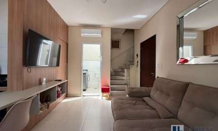 Sobrado para venda em condomínio fechado no Monte Alegre / Vila Maria Luiza, Cond. Villa de Favero, 2 dormitórios, gourmet em 83 m2 construídos