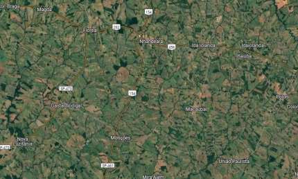 Fazenda para venda na região de Nhandeara-SP com 83 alqueires sendo 66 alqueires em cana arrendada, próxima do asfalto