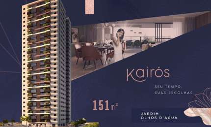 Oportunidade. Apartamento novo alto padrão para venda no Olhos Dágua, Condomínio Kairos, 3 suítes, varanda gourmet, 151 m2 e lazer completo