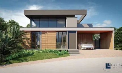 Maravilhosa casa nova altíssimo padrão para venda na Vila do Golfe no charmoso Cond. Terras de Siena, 4 suites mais home, gourmet e piscina em 263 m2