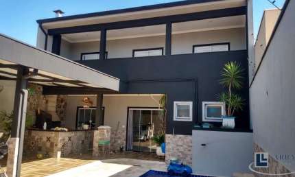 Lindo sobrado alto padrão para venda em Bonfim Paulista no Jd. Santa Cecilia, 3 dormitorios sendo 1 suite, varanda gourmet e piscina em 250 m2 de area