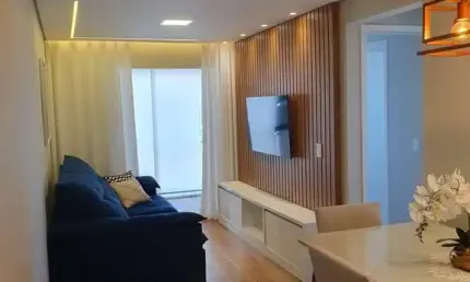 Apartamento 2 dormitórios sendo 1 suíte, churrasqueira carvão na sacada
