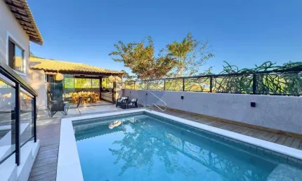 À venda: casa com vista para o mar, 6 suítes, sofisticação e conforto no canto esquerdo de geribá, búzios
