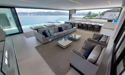 MANSÃO FRENTE  PARA O MAR ,1000 M², 06 DORMITÓRIOS  COM 06 SUITES,  PISCINA BORDA INFINITA- PENINSULA GUARUJA