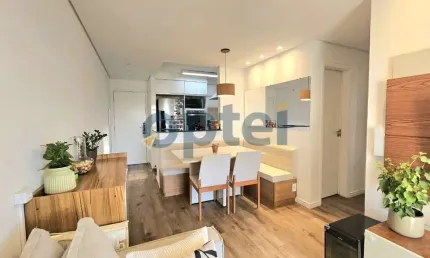 Apartamento de 2 dorms (suíte), 1 vaga com churrasqueira à carvão no condominio exuberance club
