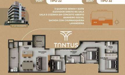 Apartamento com 3 dormitórios à venda, 95 m² por R$ 1.590.000,00 - Balneário Caravela I - Matinhos/PR