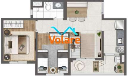 Apartamento à venda em São Paulo-SP, Butantã: 2 quartos, 1 sala, 1 banheiro, 44m² de área!