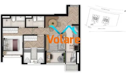 Apartamento à venda em Osasco-SP, Bela Vista: 2 quartos, 1 suíte, 2 salas, 2 banheiros, 1 vaga, 61m². Venha conferir!