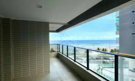 Apartamento Praia Grande vista mar 2 suítes 2 vagas no Balneário Marcanã