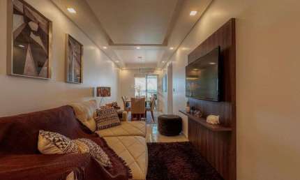 Apartamento Mobiliado com 3 Quartos, Vista Mar e lazer- Guilhermina Praia Grande