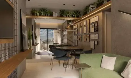Apartamento 02 dormitórios em Construção bairro Marapé em Santos.