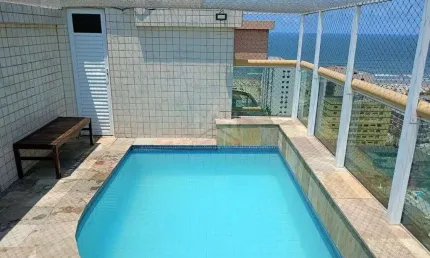 Cobertura Duplex 3 quartos e piscina vista mar à venda na Tupi Praia Grande-SP