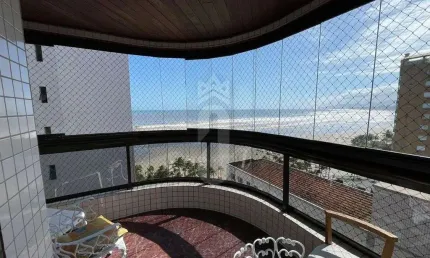 APARTAMENTO VISTA MAR MOBILIADO 3 DORMITÓRIOS 120M² - FORTE, PRAIA GRANDE/SP