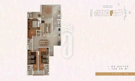 Apartamento frente mar alto padrão 3 suítes 145m² - tupi, praia grande/sp