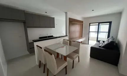 Apartamento Praia Grande vista mar Mobiliado 1quarto 1 vaga no Balneário Marcanã