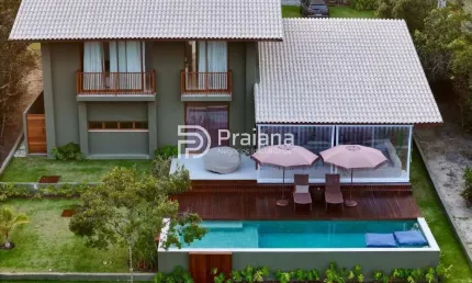 Casa de luxo em condomínio para locação na Praia do Forte - Mata de São João-BA: 5 quartos, 3 suítes, 2 salas, 6 banheiros, 4 vagas, 350m².