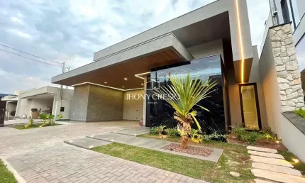 Ecogarden residence - casa no ecogarden de luxo com 3 suítes e 400m² de terreno