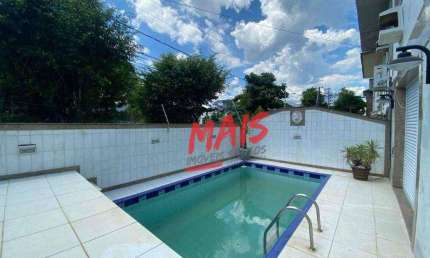 Sobrado de esquina, terreno 12x18m, piscina e 4 quartos, 277 m² - Aparecida - Santos/SP