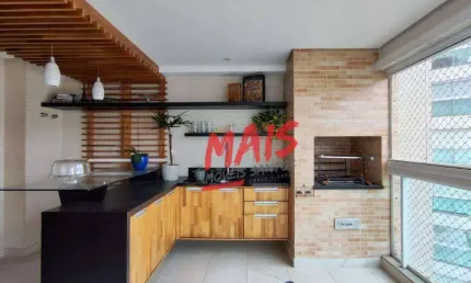 Apartamento de alto padrão com varanda gourmet e lazer total, 4 dormitórios à venda, 234 m² por - Boqueirão - Santos/SP