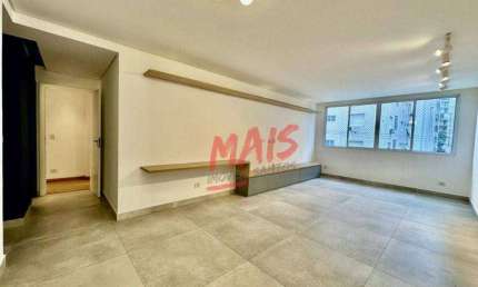 Prédio em frente a praia, apartamento com 3 quartos, 127 m² - venda ou locação - Gonzaga - Santos/SP