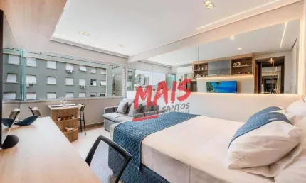 Studio com 1 dormitório, 22 m² - venda por R$ 700.000,00 ou aluguel por R$ 4.300,00/mês - Boqueirão - Santos/SP