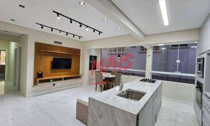 Apartamento quadra da praia, mobiliado, 2 quarts, 97m² - José Menino - Santos/SP