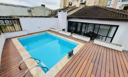 Venda | cobertura de 2 dormitórios com vista mar | ponta da praia | santos