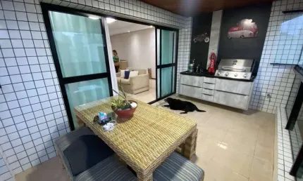 Apartamento - 3 suítes com churrasqueira na varanda - gonzaga - santos/sp