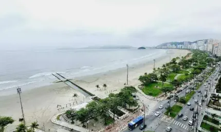 Apartamento 3 dormitórios com vista total do mar - Embaré - Santos