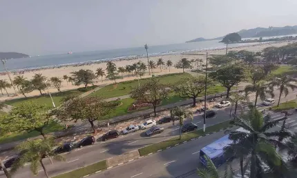 Apartamento 3 dormitórios bairro pompéia 2 vagas com vista total do mar