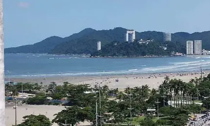 Apartamento à venda de 2 dormitórios (1 suíte), porteira fechada e com vista para o mar - josé menino, santos/sp