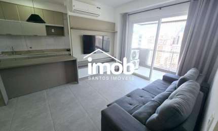 Locação - Apartamento 2 dormitórios - 1 vaga demarcada - Edifício Brauna Residencial - Gonzaga - Santos