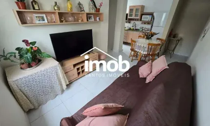 Apartamento para alugar próximo à praia de 1 dormitório, 48 m² com vista mar - Embaré, Santos/SP