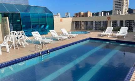 Flat no Centro de São Vicente, 1 Dormitório, Piscina, 1 Vaga, 32 m2