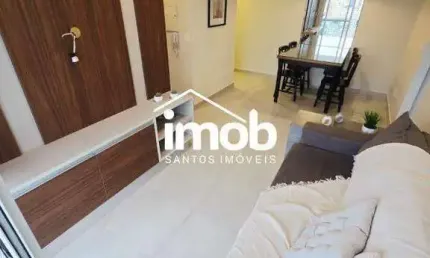 Apartamento de 1 dormitório para alugar próximo à praia, andar alto, lazer, vista livre - Boqueirão, Santos/SP
