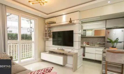Apartamento mobiliado com 3 dormitórios, suíte, sacada e churrasqueira.