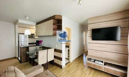RESIDENCIAL PARQUE ARVOREDO - Apartamento mobiliado 3 quartos (1 suíte), sacada gourmet com churrasqueira e vaga coberta no Xaxim, Curitiba – Condomínio clube, aceita FGTS