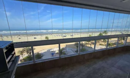 Apartamento frente mar com 3 quartos na guilhermina - praia grande/sp