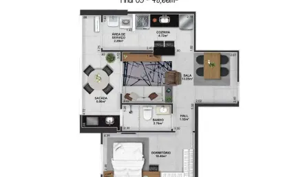 Apartamento com 1 quarto à venda na Rua Oswaldo de Oliveira, Boqueirão, Praia Grande