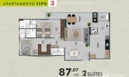 Apartamento com 2 quartos à venda na vila guilhermina praia grande/sp