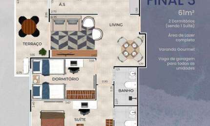 Apartamento com 2 quartos à venda na Vila Guilhermina Praia Grande/SP