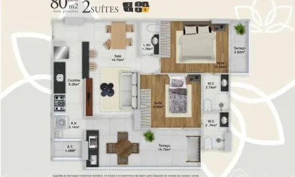 Apartamento com 2 quartos à venda na vila guilhermina praia grande/sp