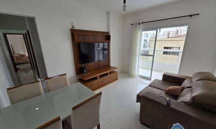 Apartamento SEMIMOBILIADO com 2 quartos no Canto do Forte em Praia Grande/SP