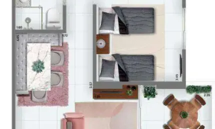 Apartamento com 2 quartos na Vila Guilhermina - Praia Grande/SP