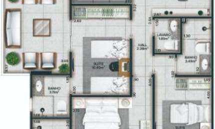 Apartamento com 3 quartos no Canto do Forte em Praia Grande/SP
