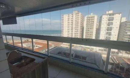 Apartamento vista mar com 3 quartos na ocian em praia grande/sp